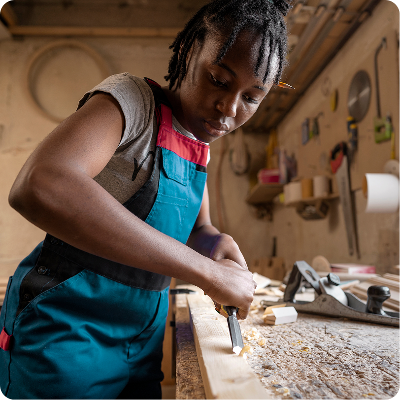 Maker working on craft